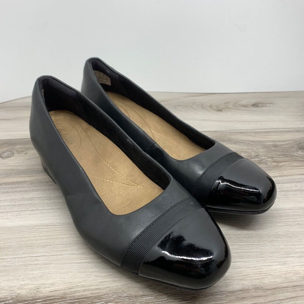 Clarks Keesha Rosa Pump Shoe Black Leather US Women's 9 W